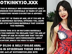 Deep dildo added to vitals bulge anal fucking in spiderman ignoble dress Hotkinkyjo